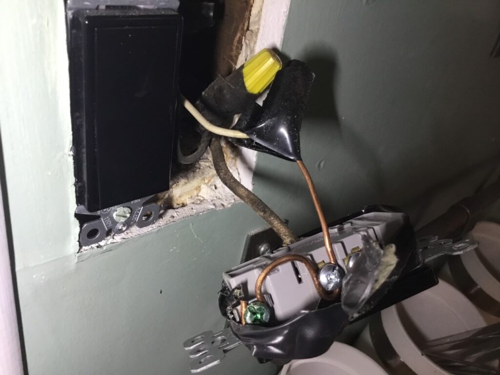 Fack grounded outlet found during our electrical inspection.