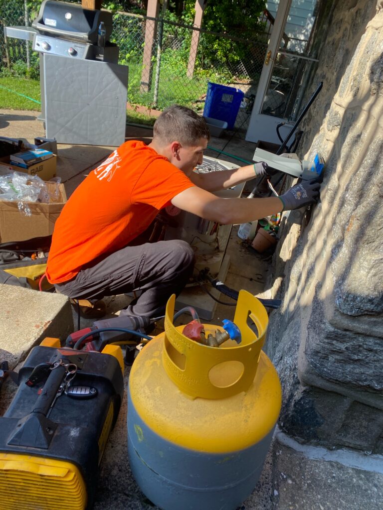 Learning g how to connect the wires on an air conditioning disconnect.
